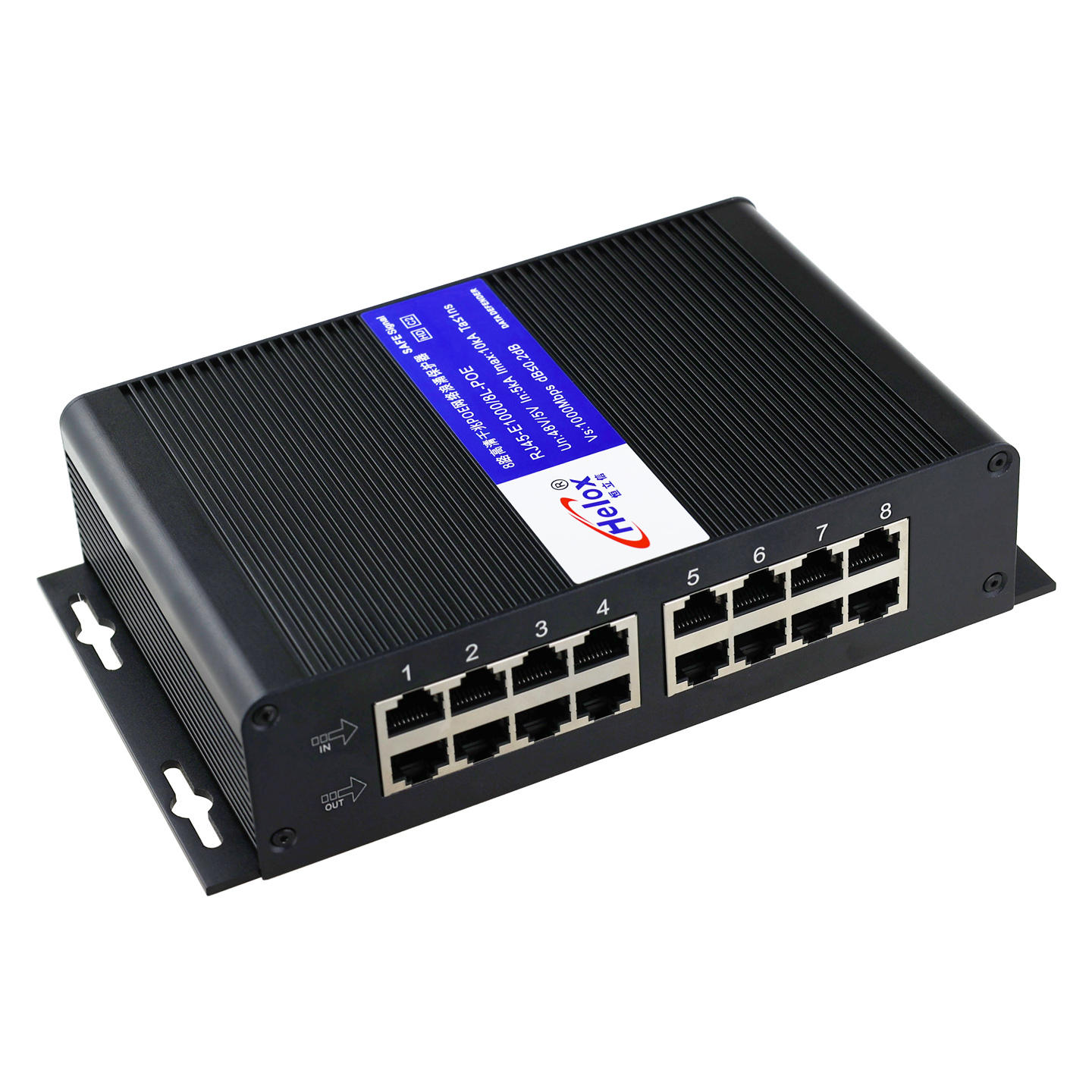恒立信8路千兆POE高清网络信号浪涌保护器 1000M 10kA  RJ45-E1000/8L-POE