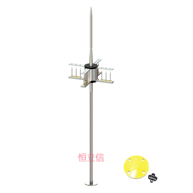 恒立信绝缘型PDC4.3提前放电避雷针+304不锈钢支撑杆(1-6米）