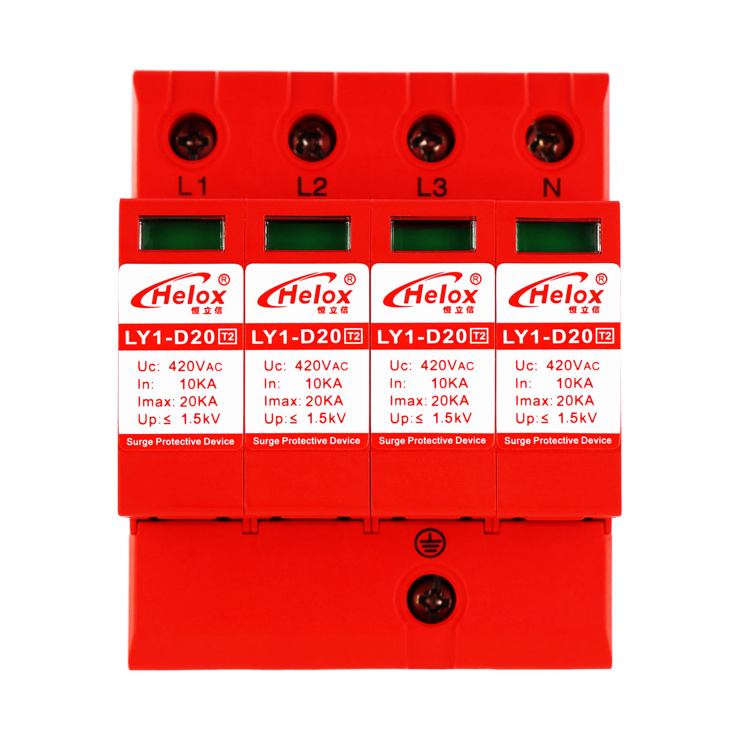 恒立信三相电380V电源防雷模块 T2 4P Uc:420V LY系列