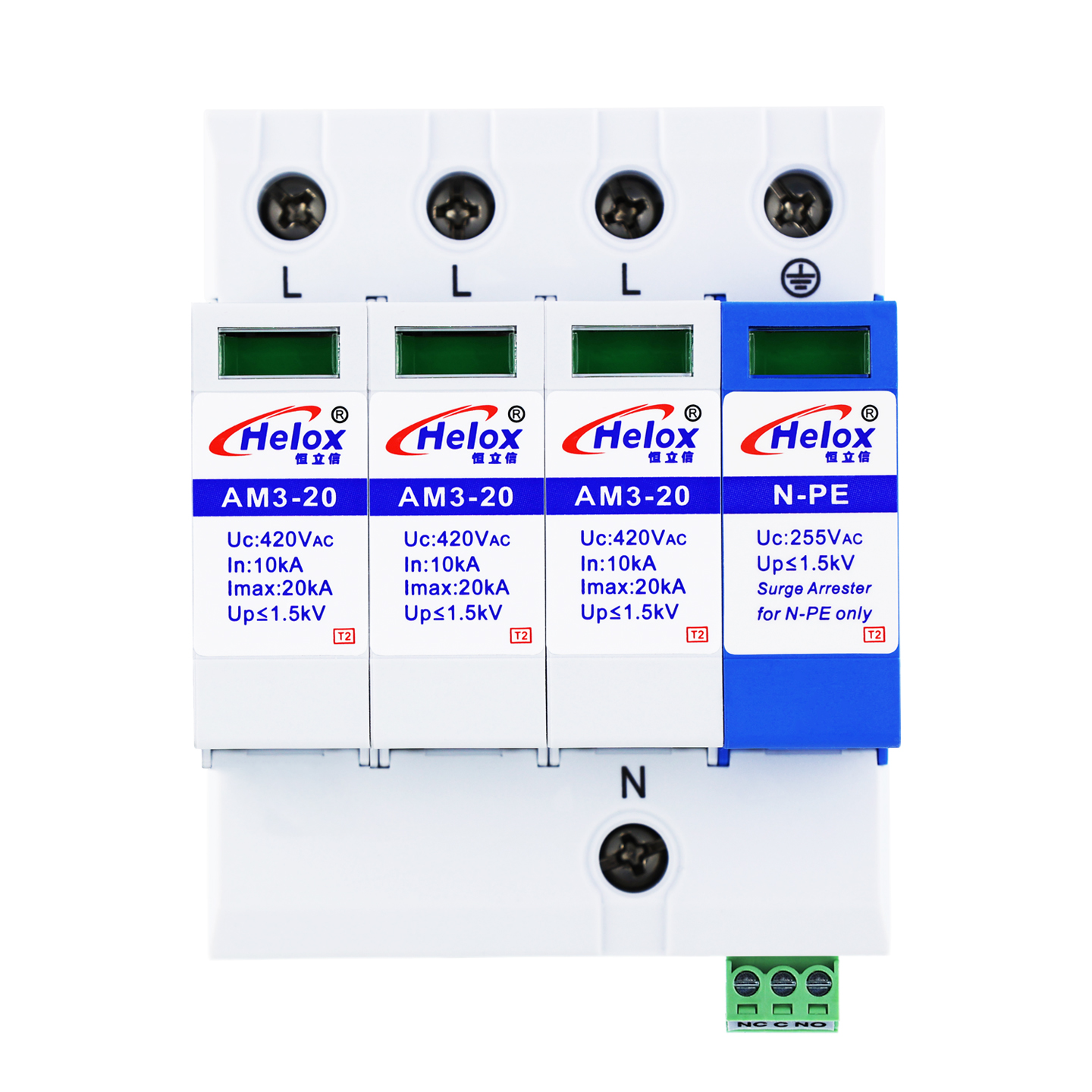 恒立信3+NPE电源浪涌保护器 Uc:420V AM系列 遥信FS