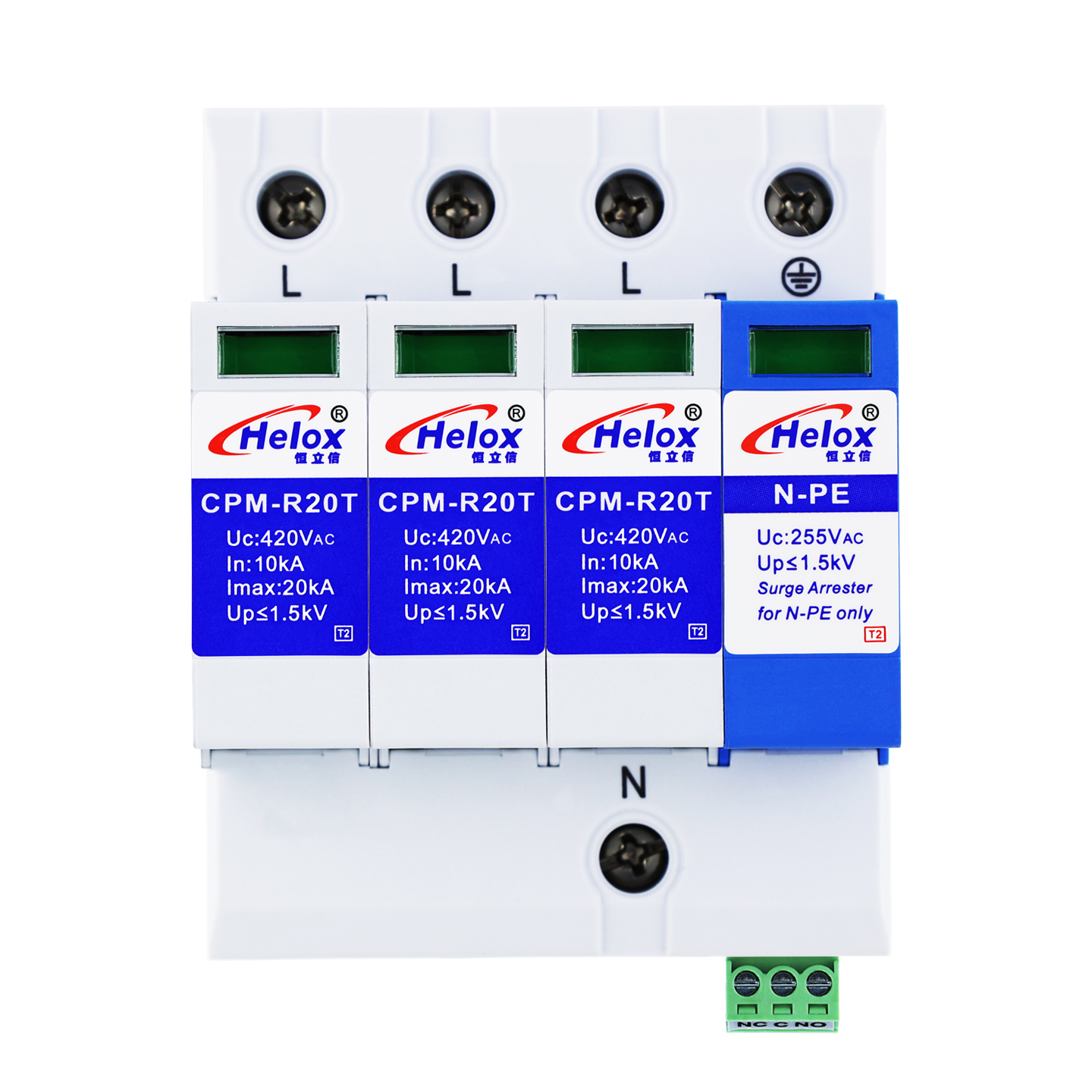 恒立信3+NPE电源浪涌保护器 Uc:420V CPM-R*T系列 遥信FS