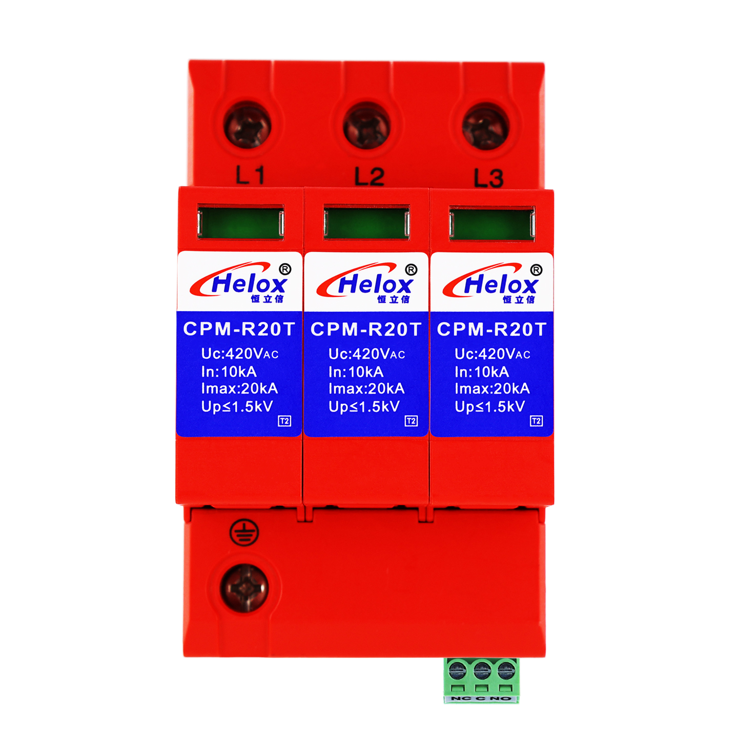 恒立信3P电源防雷模块 Uc:420V CPM-R*T系列 遥信FS