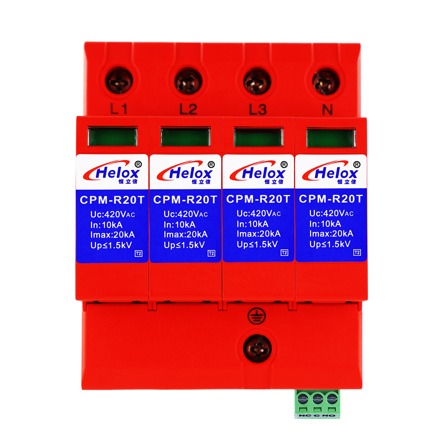 恒立信三相电380V电源防雷模块 Uc:420V CPM-R*T系列 遥信FS