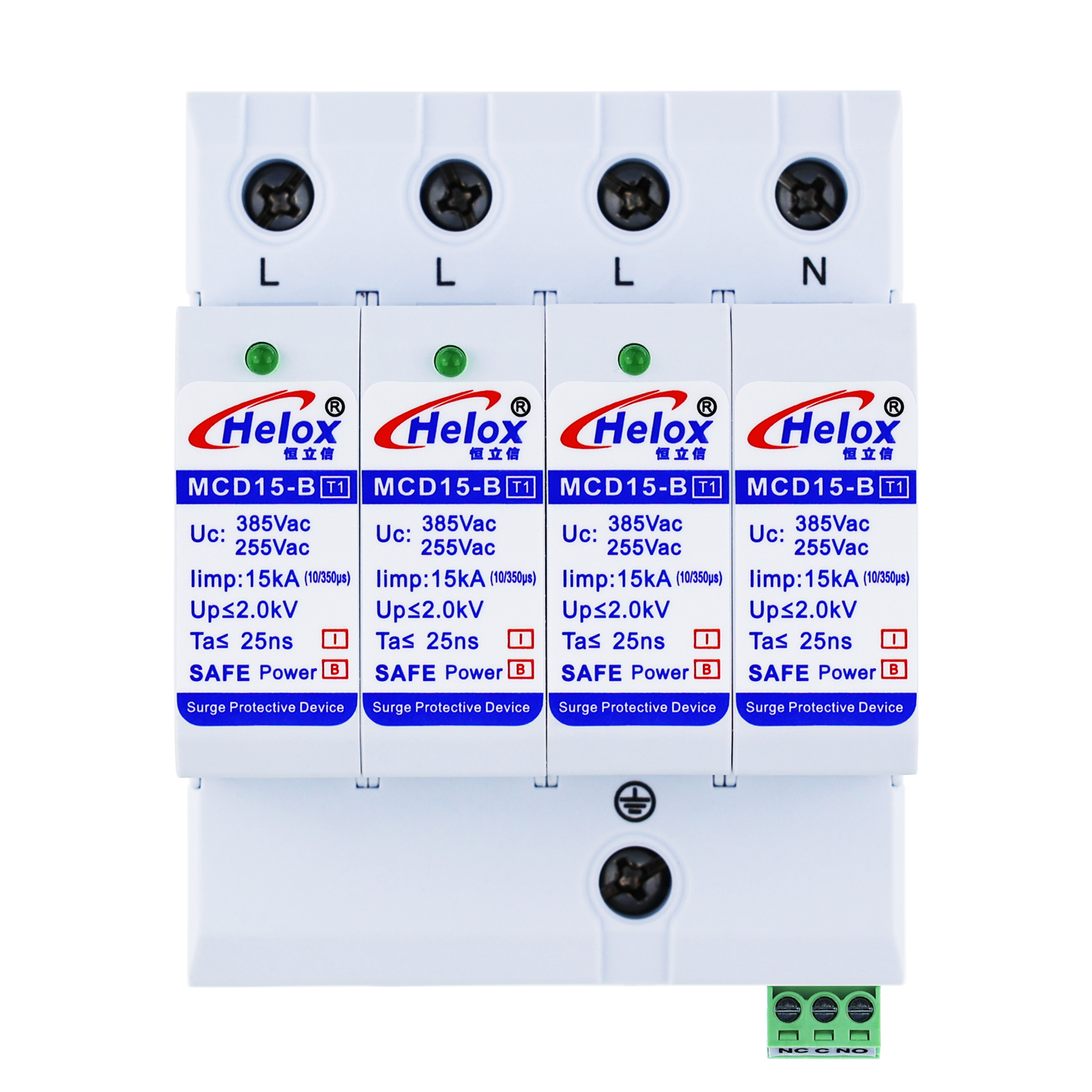 恒立信三相电380V一级电源防雷模块（15kA-100kA）T1试验 MCD*-B 遥信FS