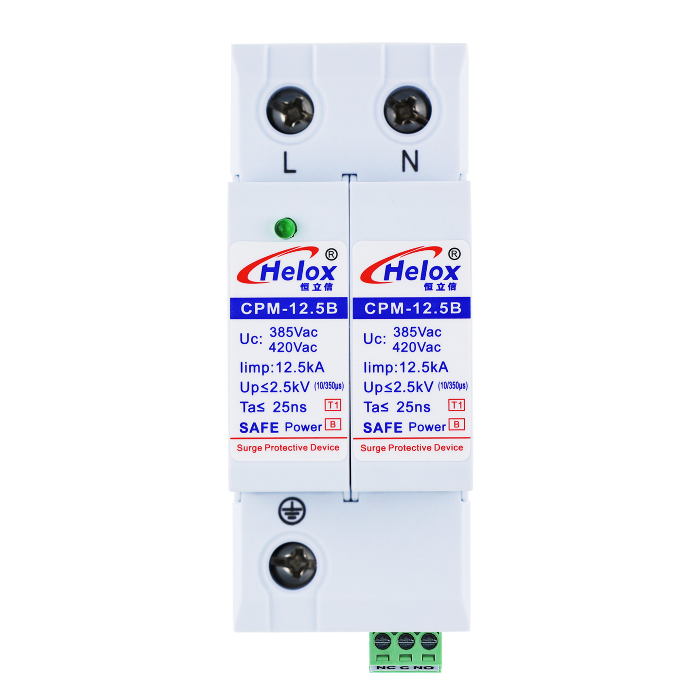 恒立信单相电220V一级电源防雷模块（12.5kA-100kA）T1试验 CPM1-*B 遥信FS