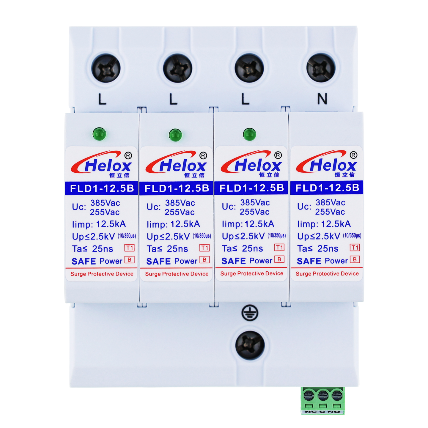 恒立信三相电380V一级电源防雷模块（12.5kA-100kA）T1试验 FLD1*-B 遥信FS