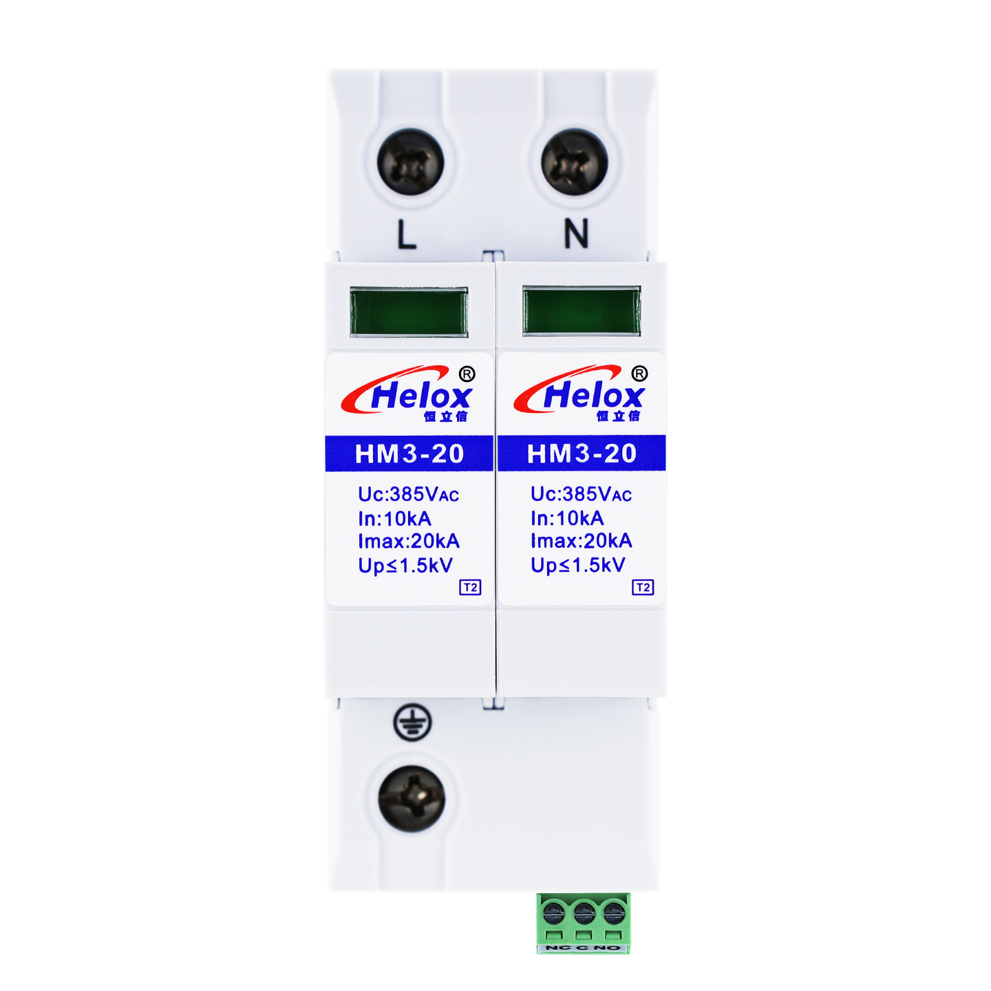 恒立信单相电220V电源防雷模块 Uc:385V 白色 遥信FS