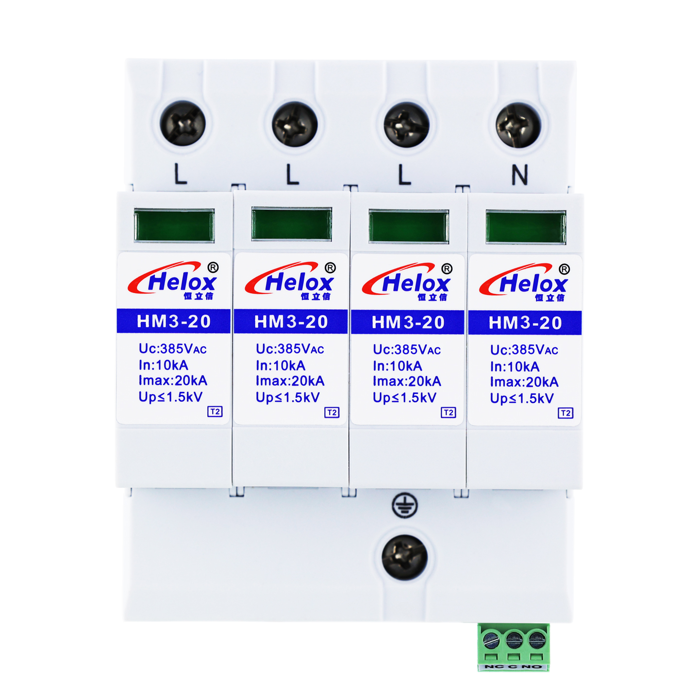 恒立信三相电380V电源防雷模块 Uc:385V 白色 遥信FS